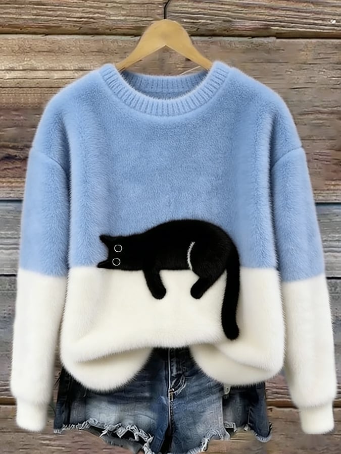 Luna™ - Cat Print Sweatshirt