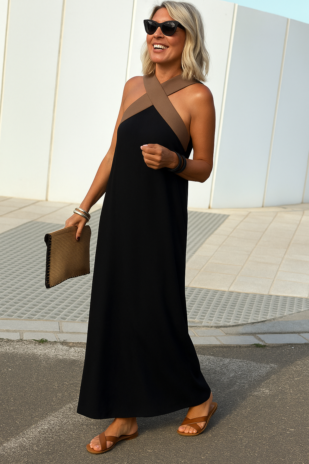 Sienna– Breathable Crossed Maxi Dress