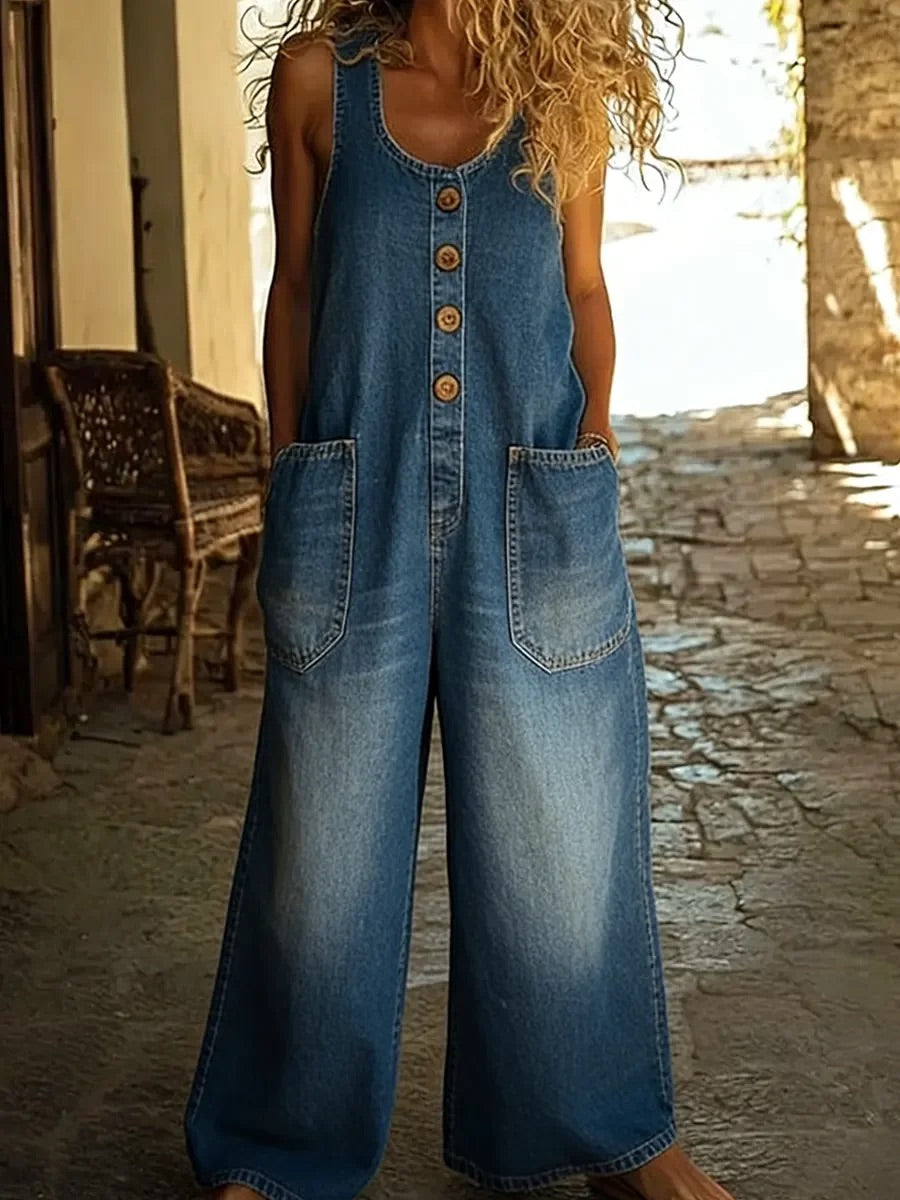 Saylor - Vintage Washed Cotton Denim Overall