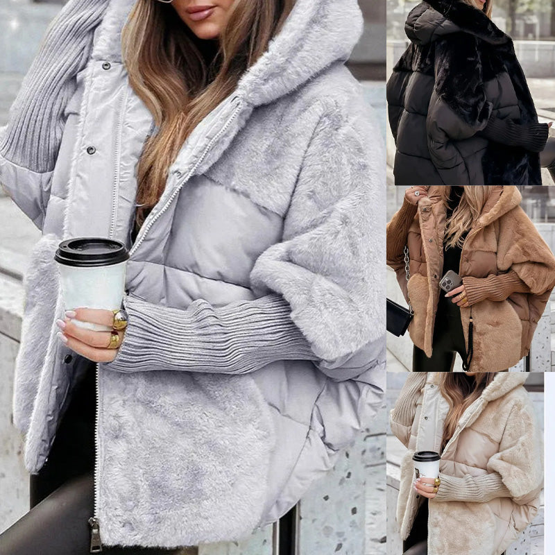 Anna | Oversized Hooded Patchwork Puffer Coat