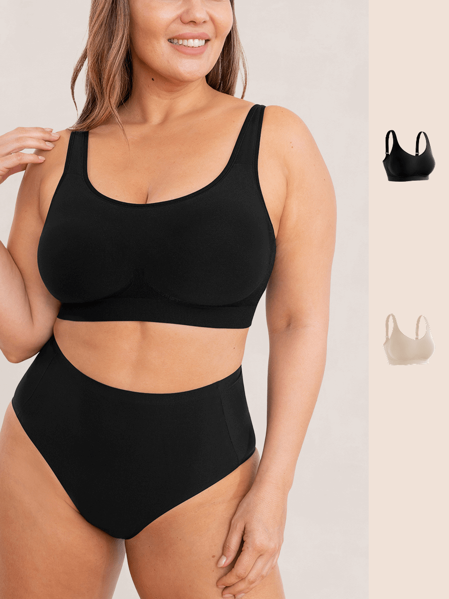 Shapermint Essentials 2-Pack Everyday Comfort Straps Wireless Shaping Bra