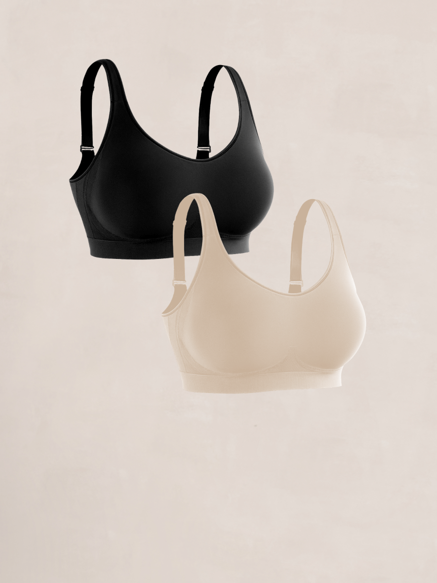 Shapermint Essentials 2-Pack Everyday Comfort Straps Wireless Shaping Bra