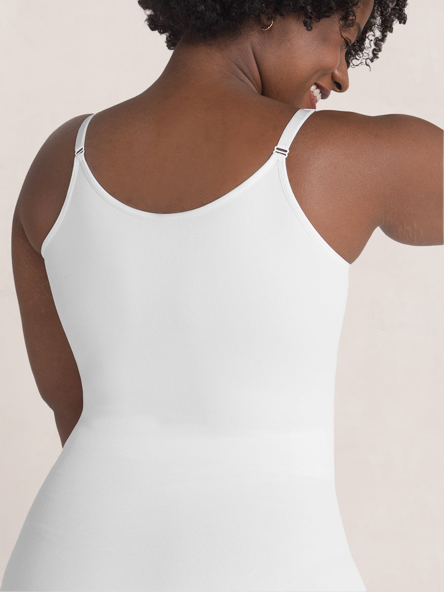 Shapermint Essentials All Day Every Day Scoop Neck Mid-Thigh Bodysuit