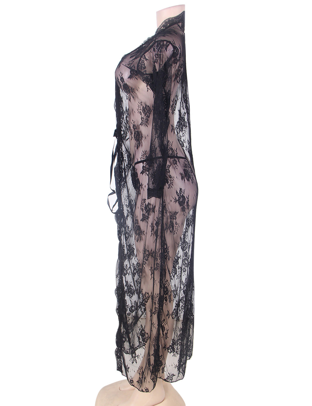 Lucienne Noir™ | Lace Robe Set