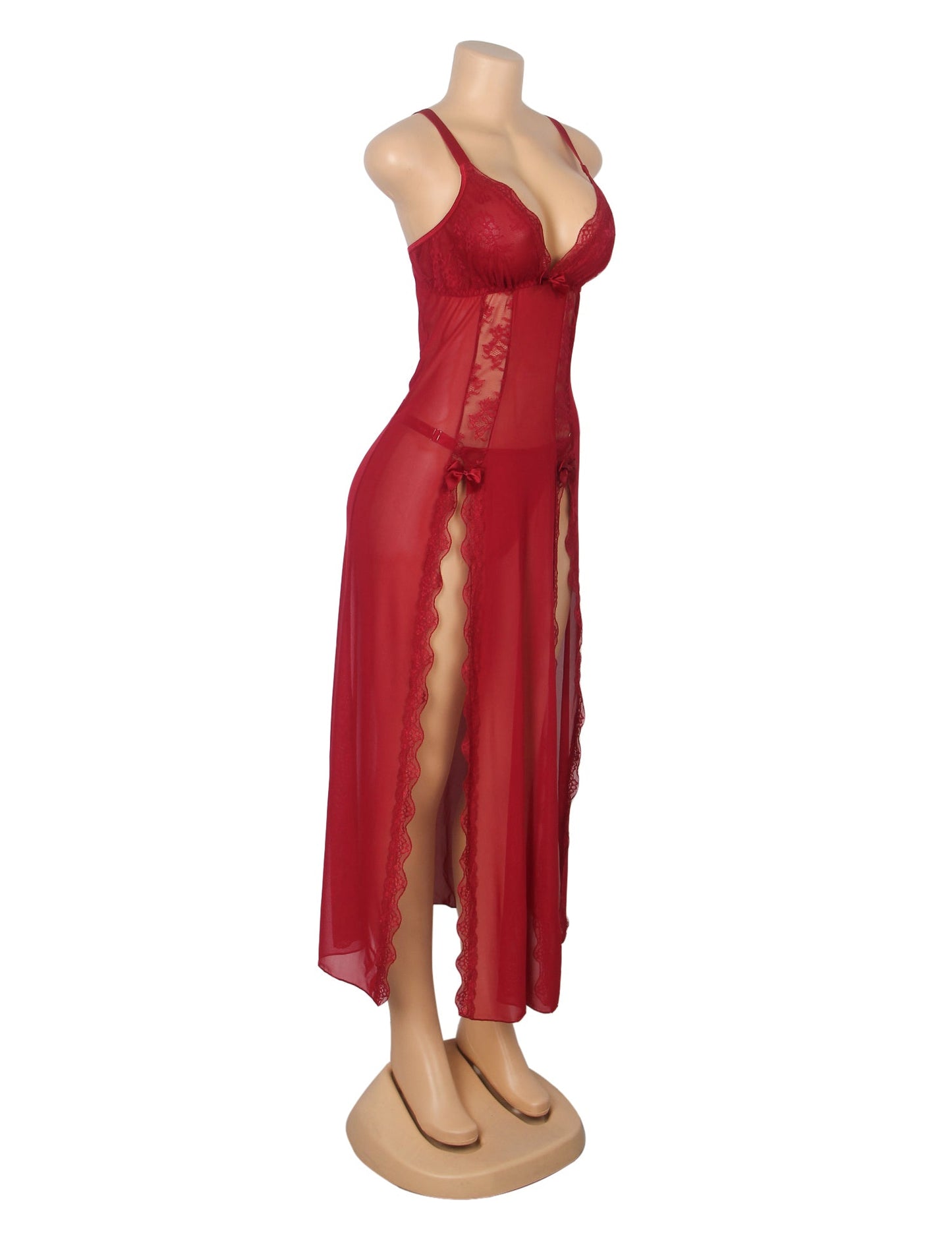 Valentina Rosé™ | Lace Split Maxi Negligee