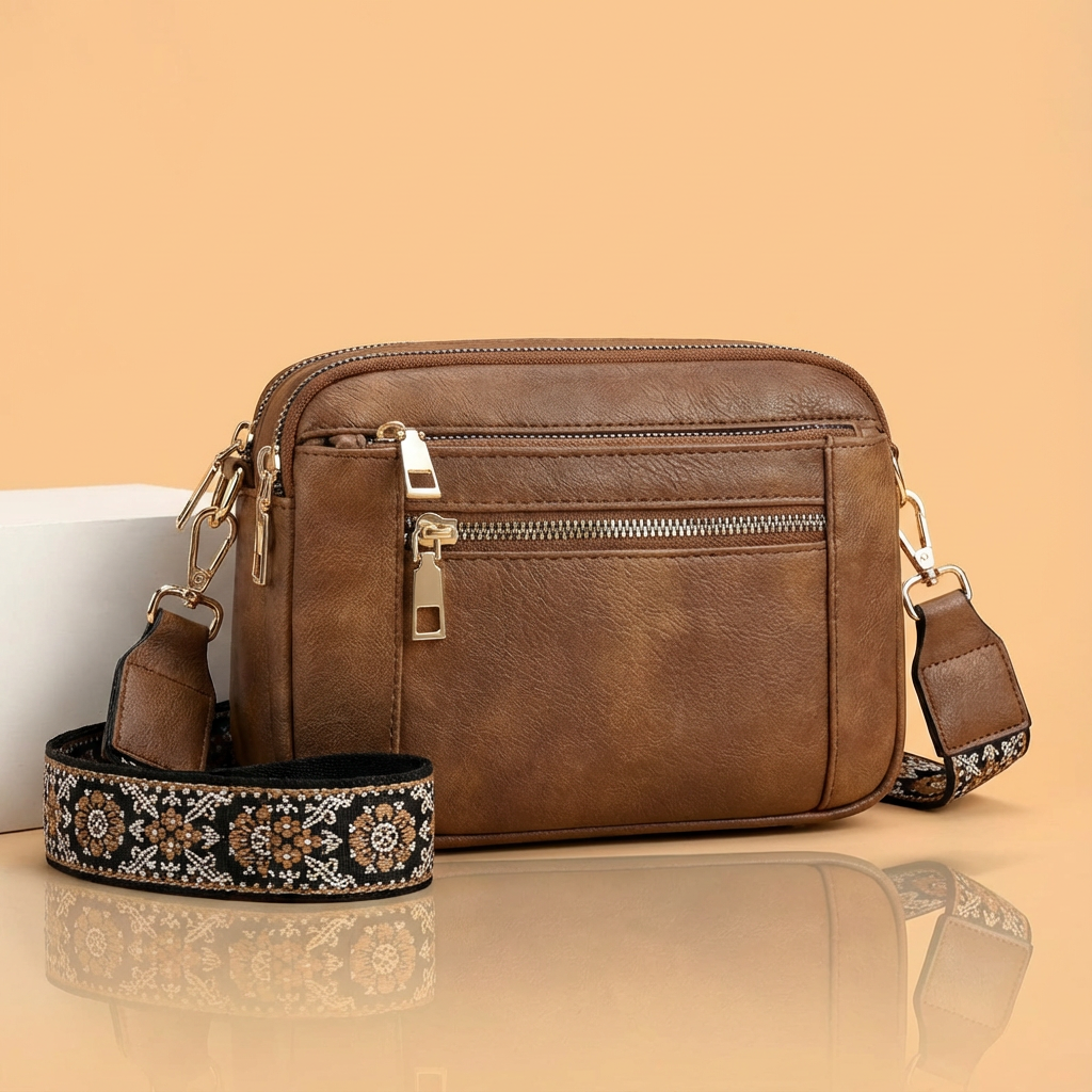 Valeria | Refined Leather Shoulder Bag