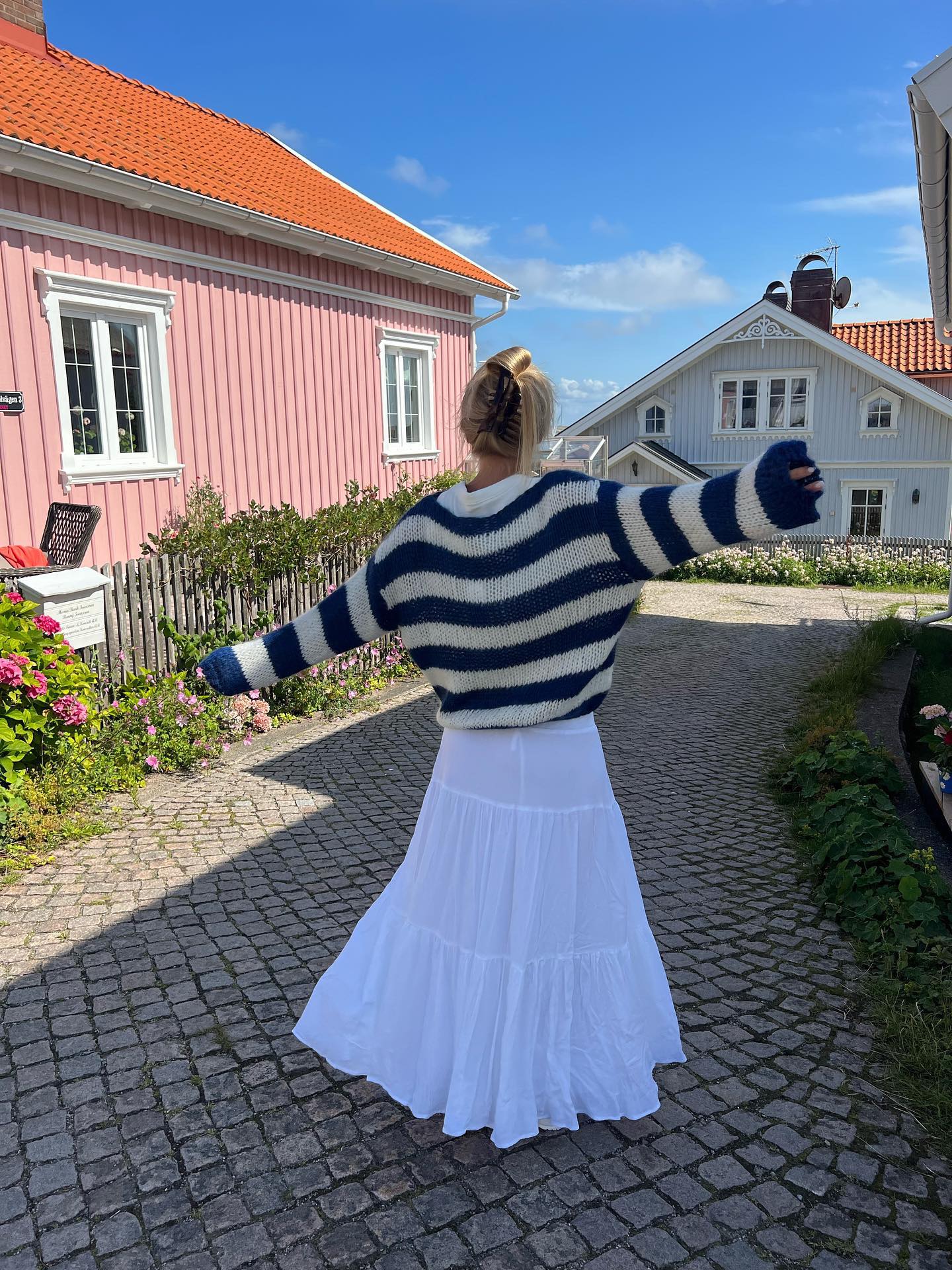 Celoren™ – Striped Off-Shoulder Sweater