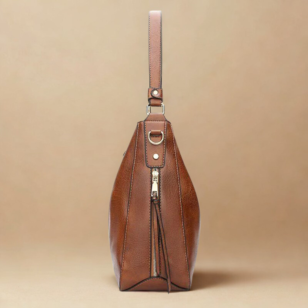 Luxury Leather Hobo Anti-Theft Handbag + Free Pouch Wallet