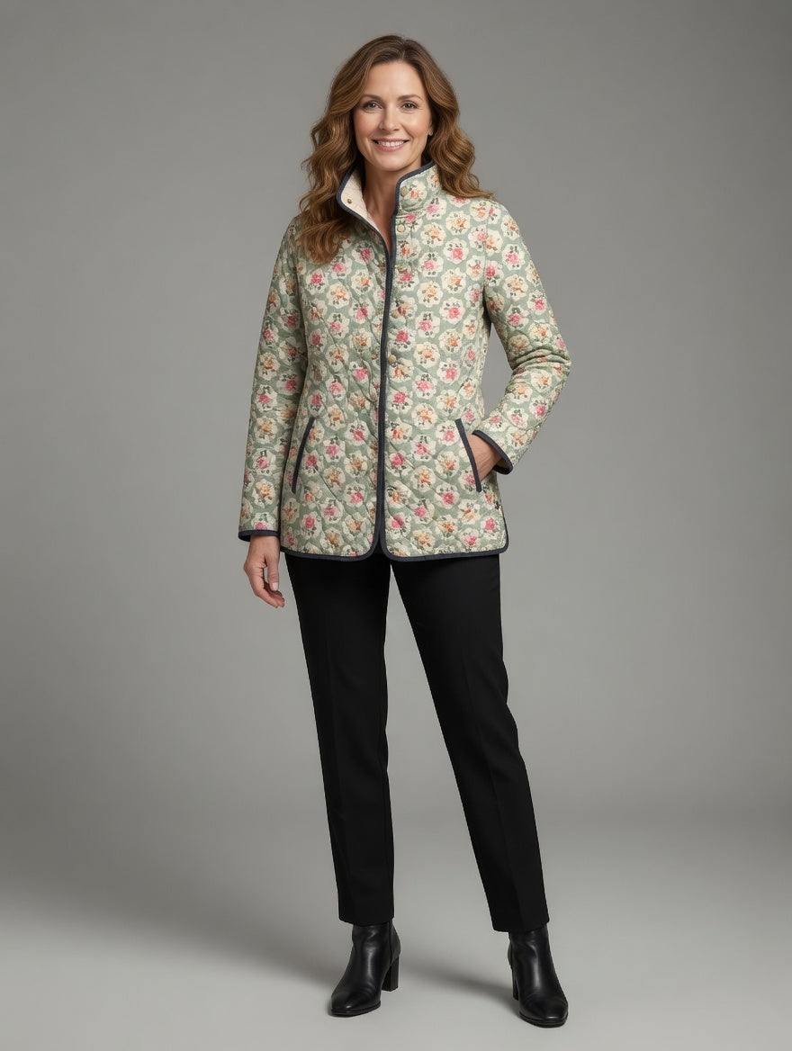 Mathilda™ | Quilted Jacket with Vintage Floral Print