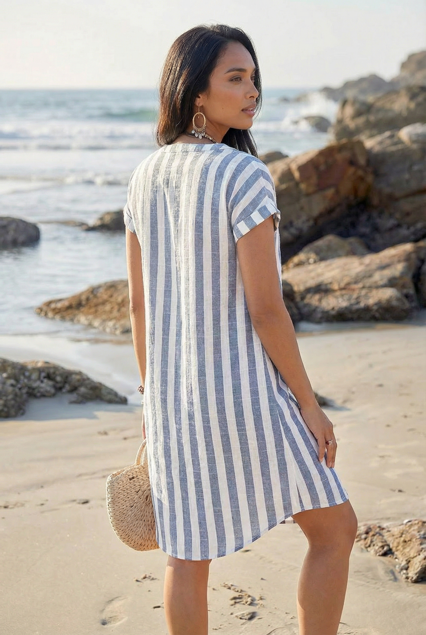 Grace | Coastal Chic – Lightweight Striped Shirt Dress