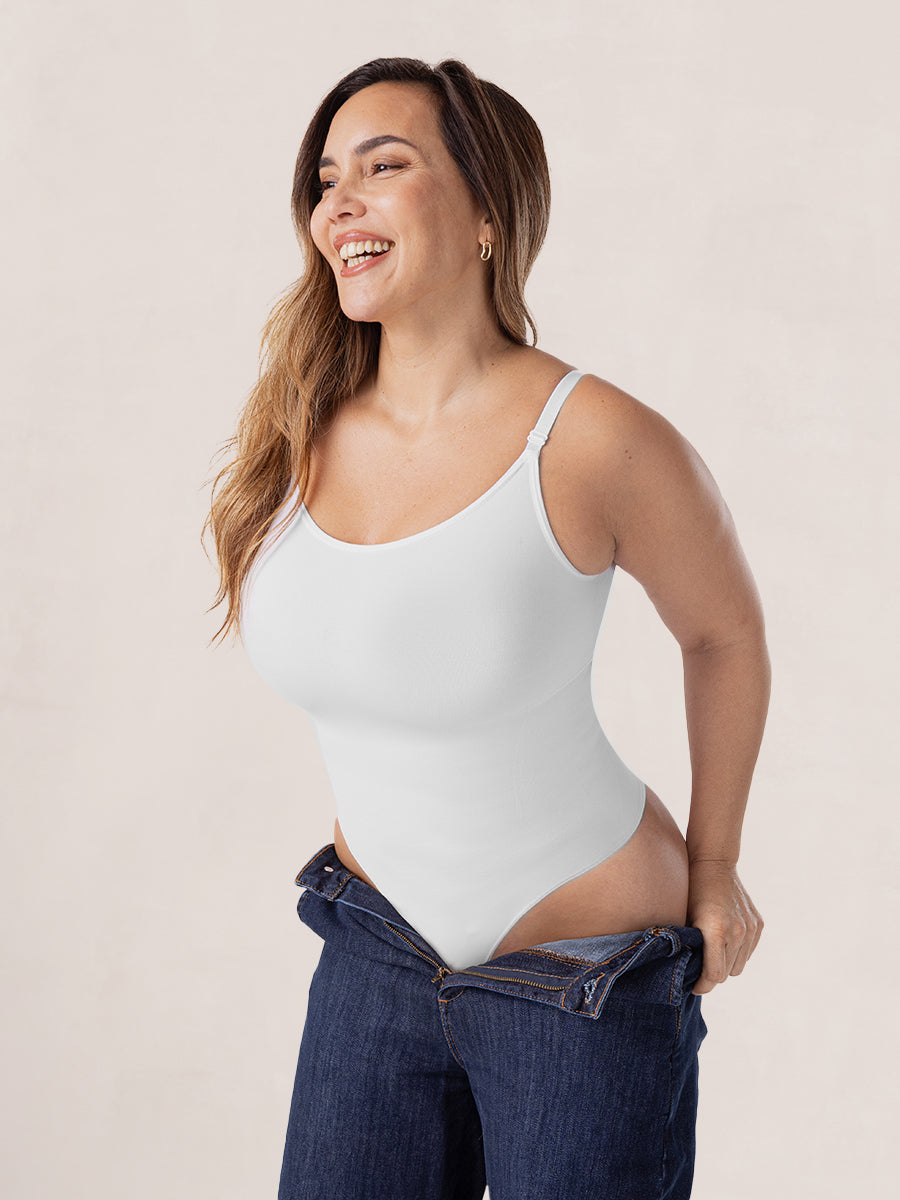 Shapermint Essentials All Day Every Day Scoop Neck Thong Bodysuit