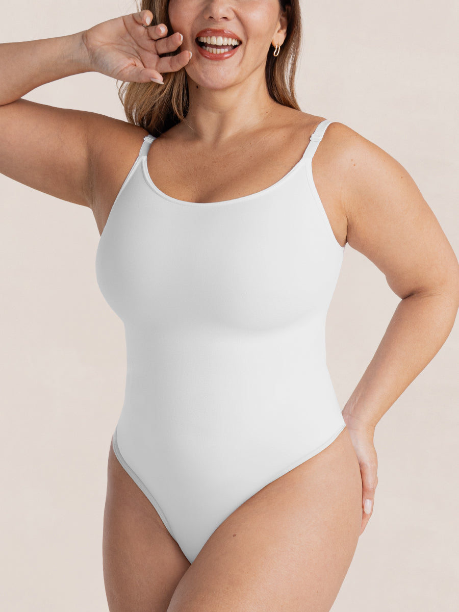 Shapermint Essentials All Day Every Day Scoop Neck Thong Bodysuit