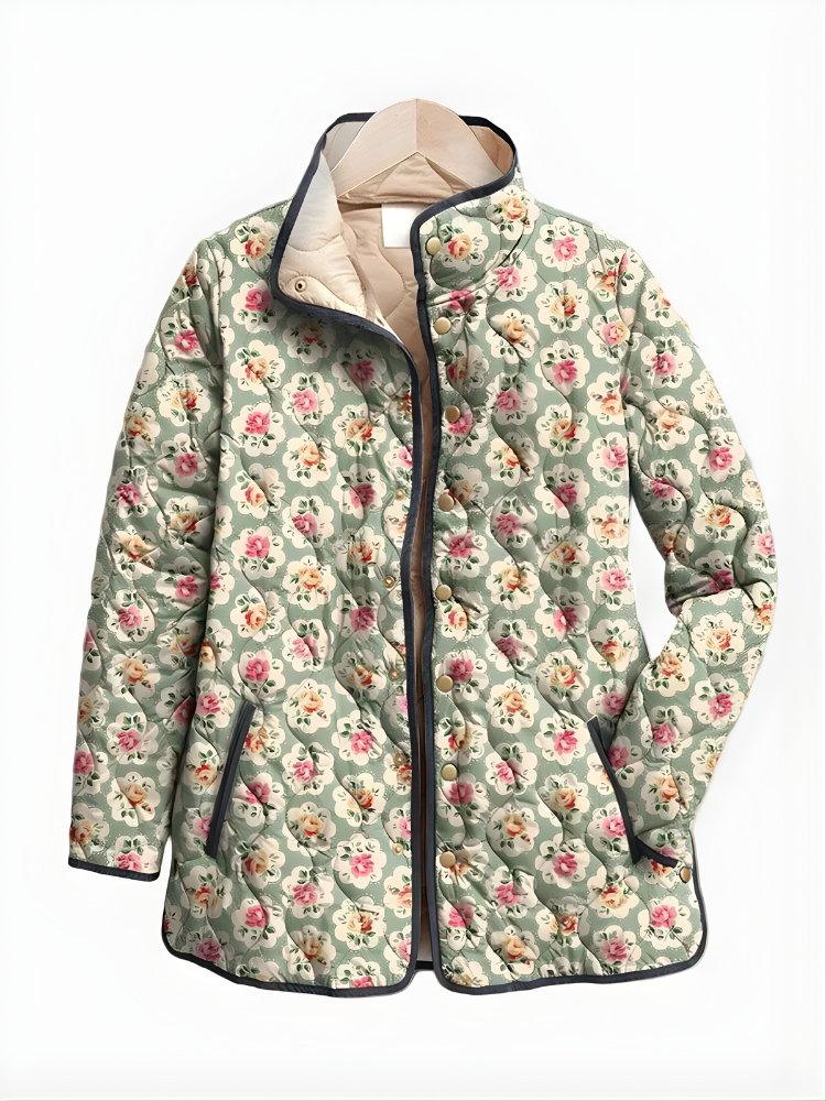 Mathilda™ | Quilted Jacket with Vintage Floral Print