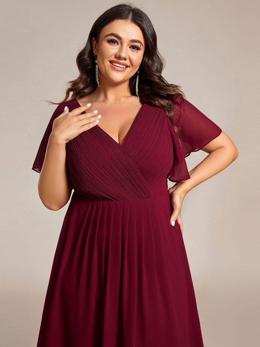Zara – Plus Size V-Neck High-Low Chiffon Dress