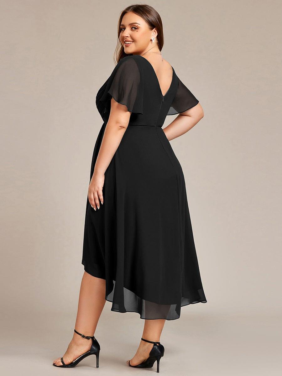 Zara – Plus Size V-Neck High-Low Chiffon Dress