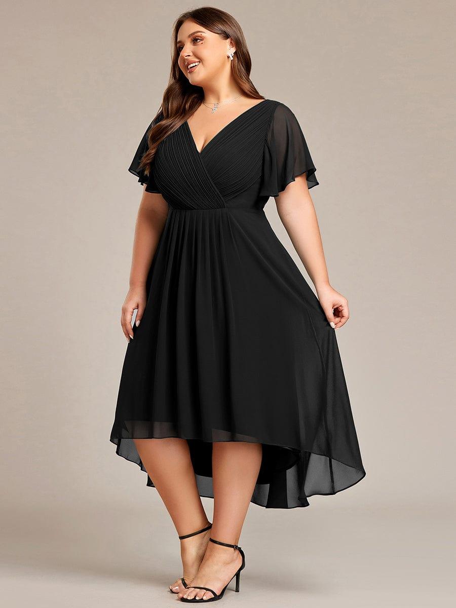 Zara – Plus Size V-Neck High-Low Chiffon Dress