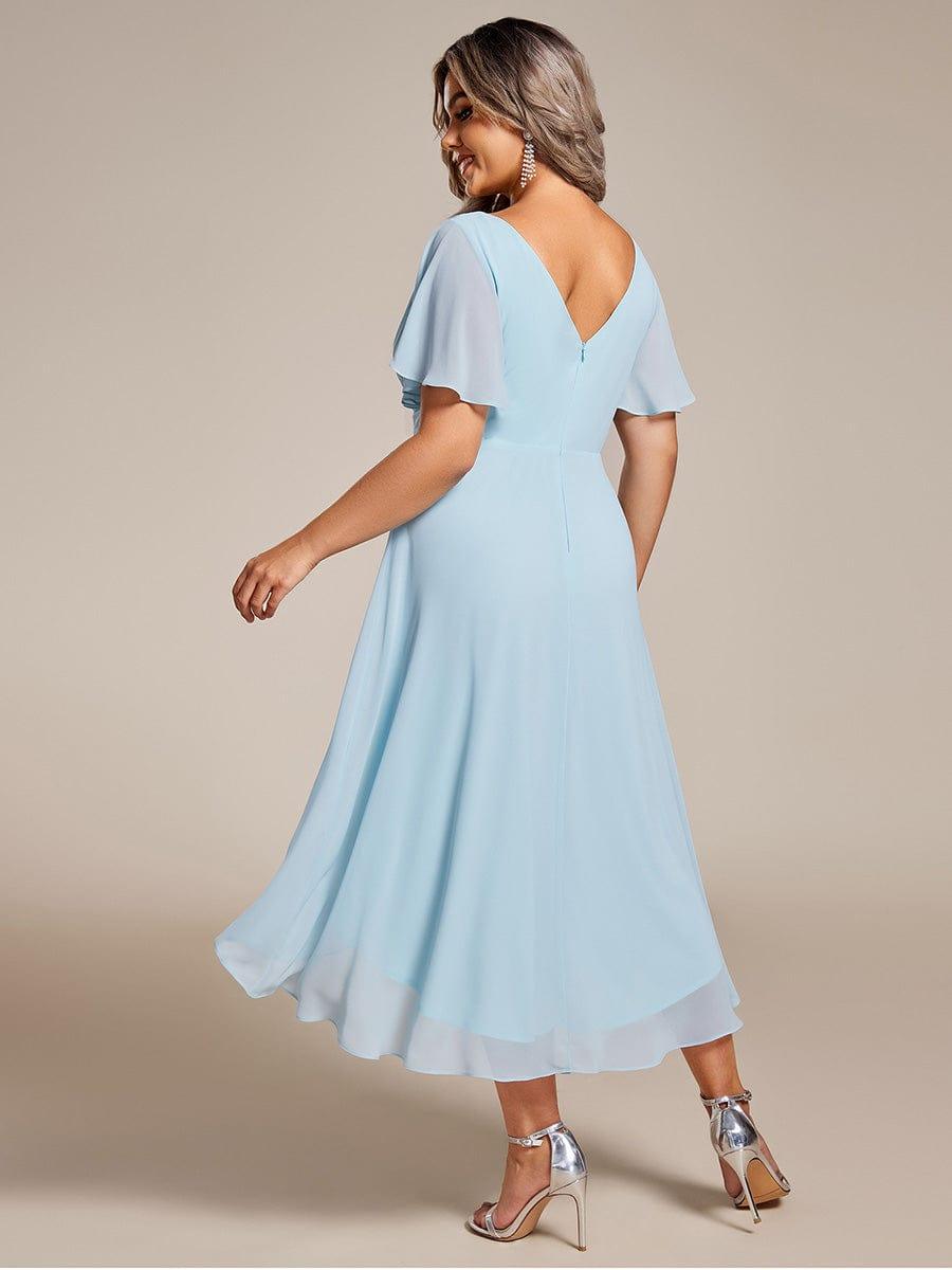 Zara – Plus Size V-Neck High-Low Chiffon Dress