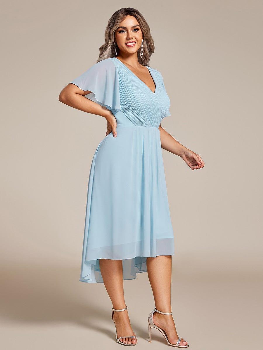 Zara – Plus Size V-Neck High-Low Chiffon Dress