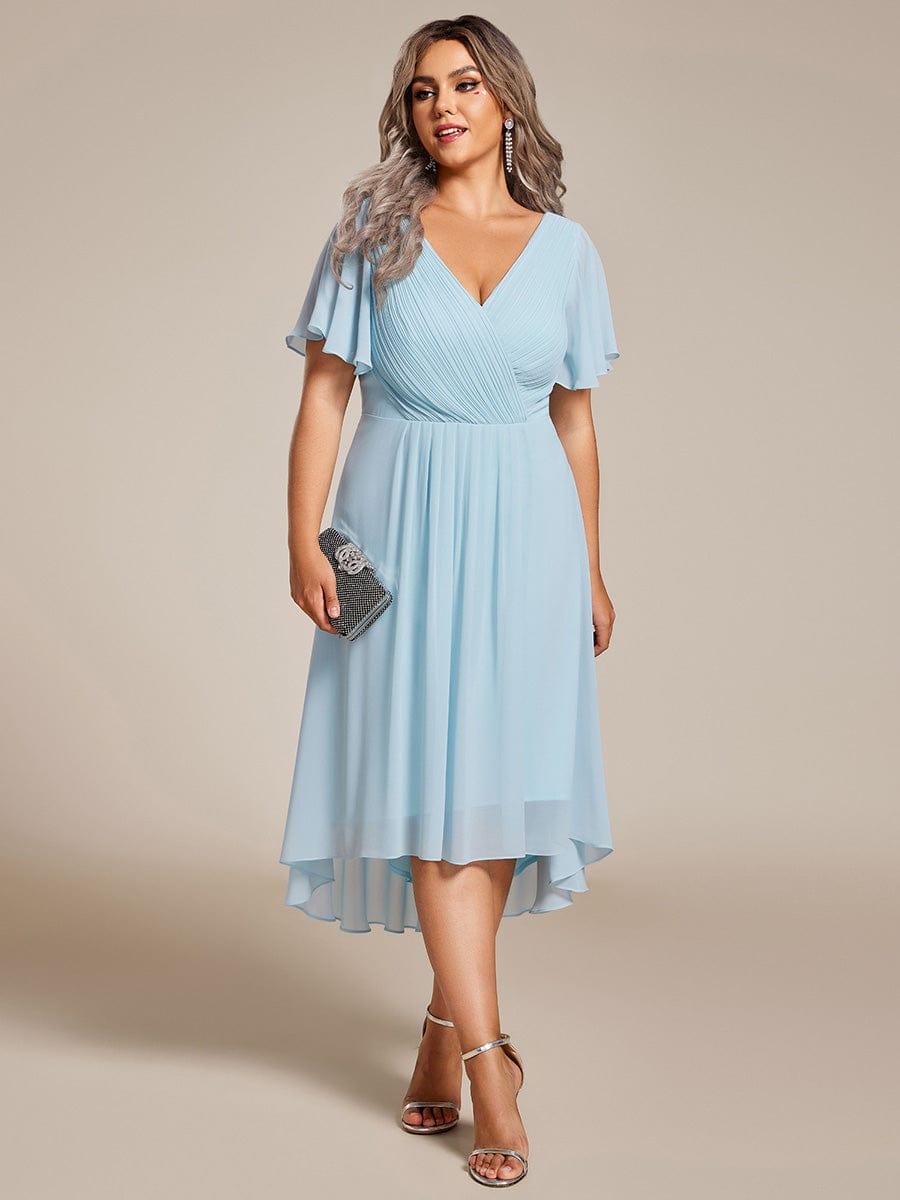 Zara – Plus Size V-Neck High-Low Chiffon Dress