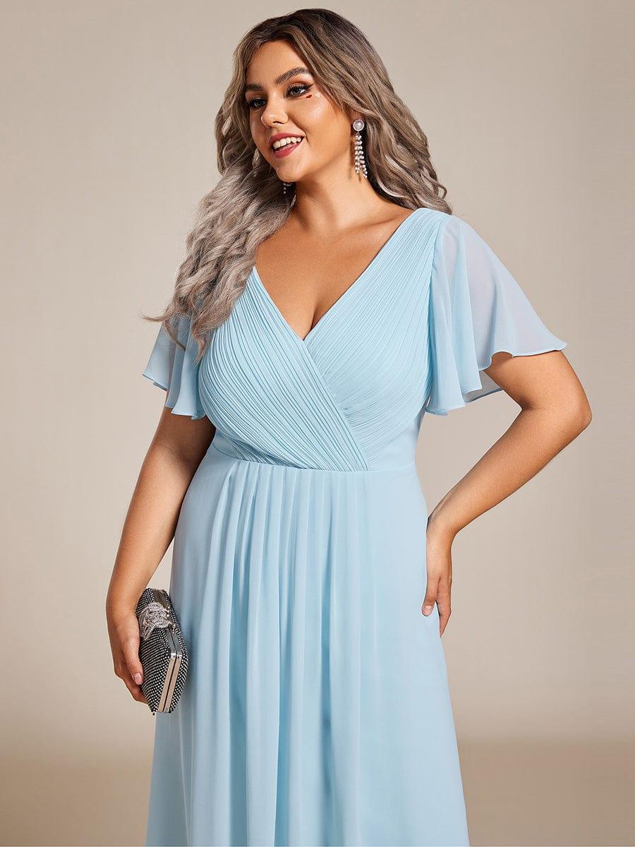 Zara – Plus Size V-Neck High-Low Chiffon Dress