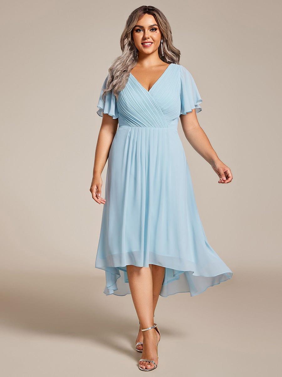 Zara – Plus Size V-Neck High-Low Chiffon Dress
