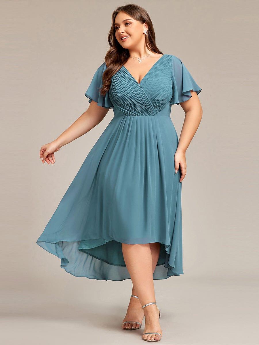 Zara – Plus Size V-Neck High-Low Chiffon Dress