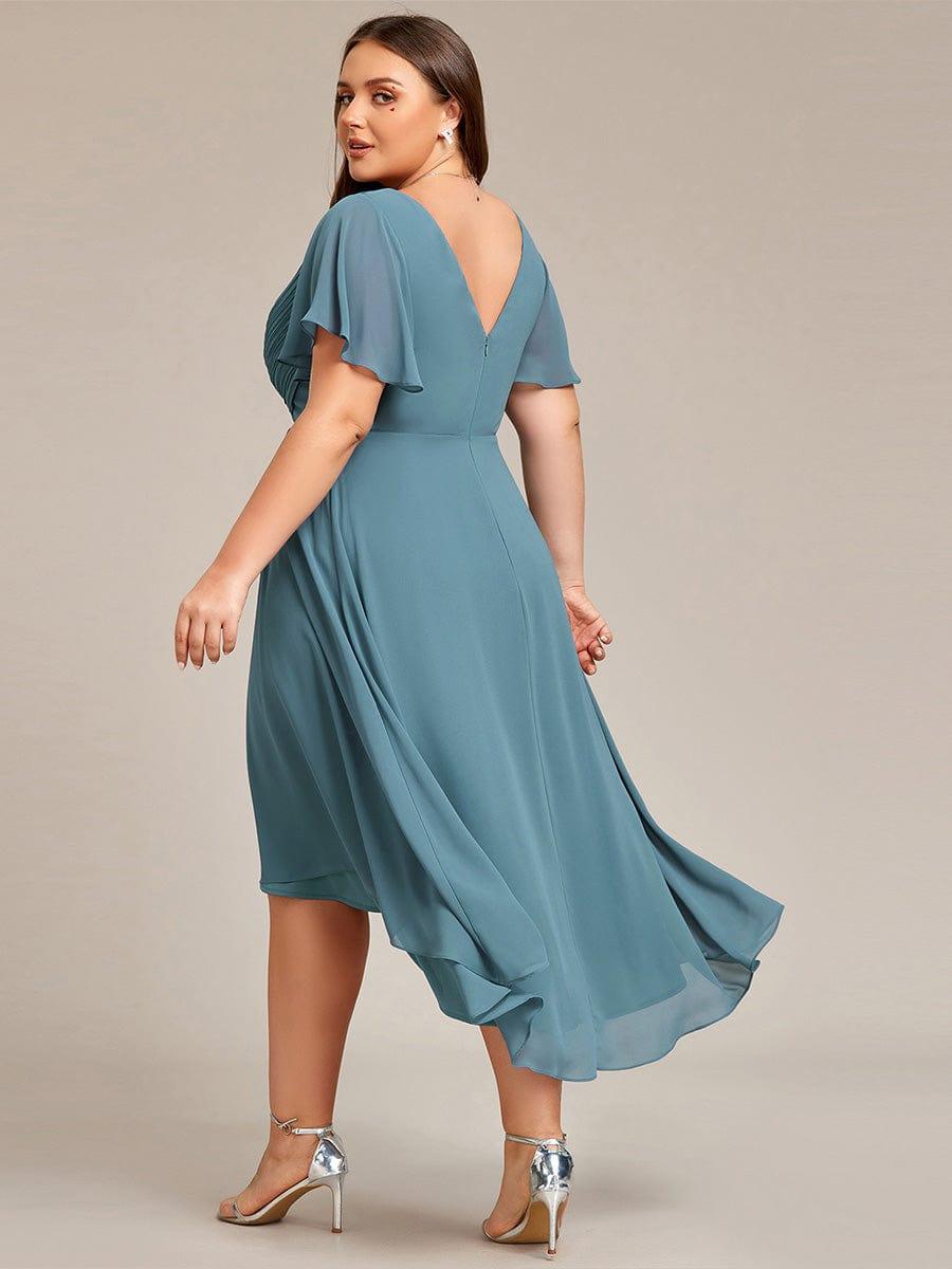 Zara – Plus Size V-Neck High-Low Chiffon Dress