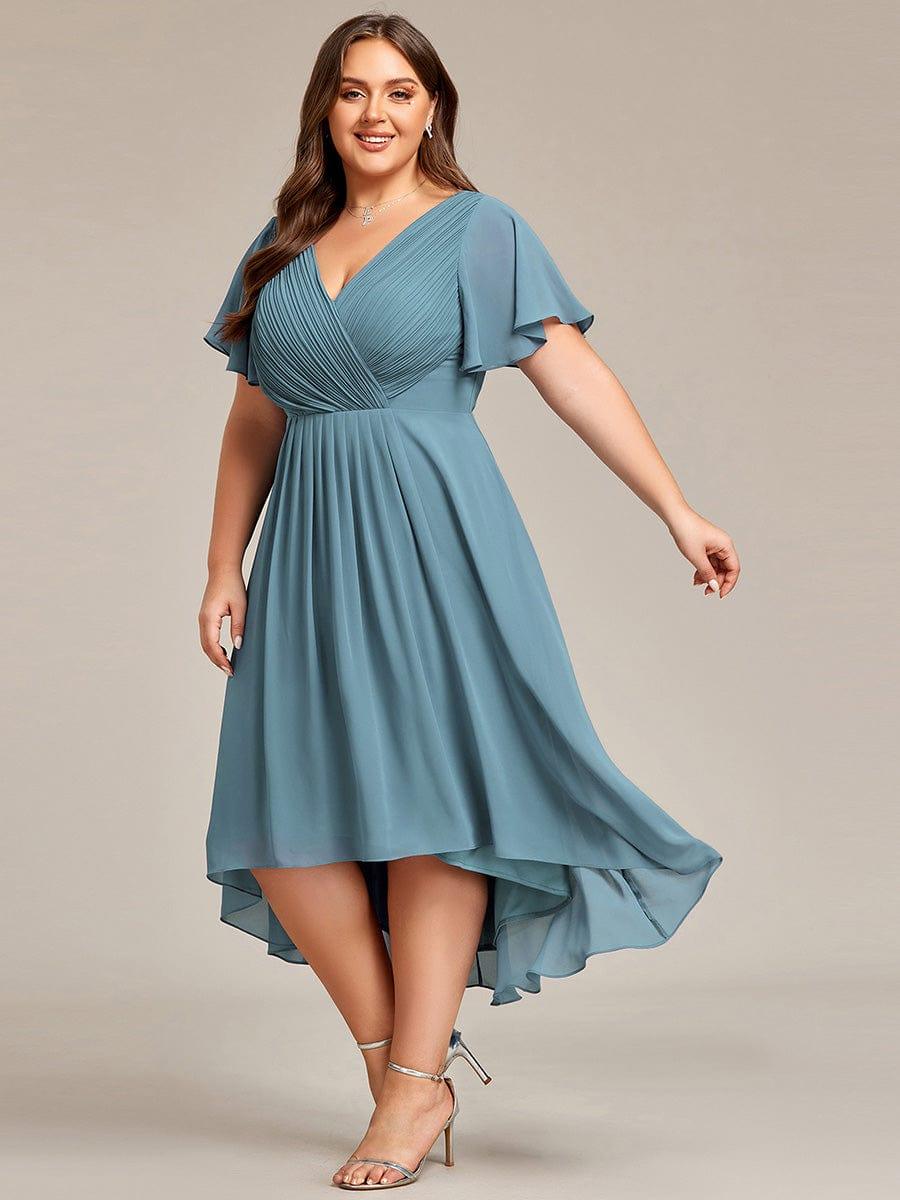 Zara – Plus Size V-Neck High-Low Chiffon Dress