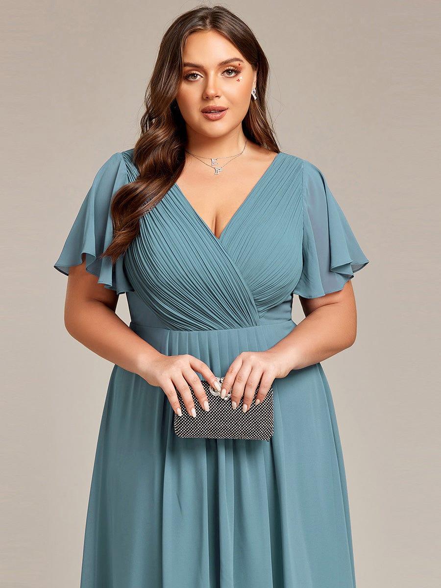 Zara – Plus Size V-Neck High-Low Chiffon Dress