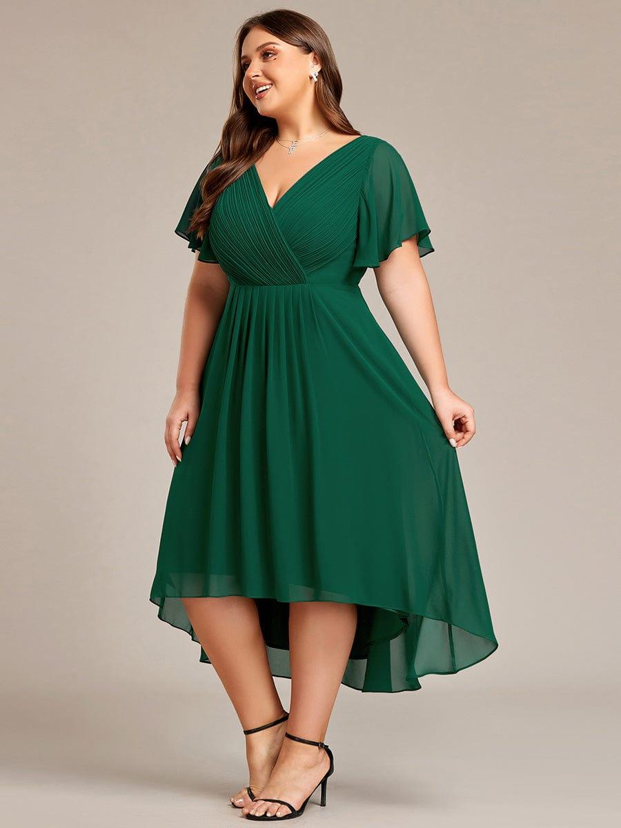 Zara – Plus Size V-Neck High-Low Chiffon Dress