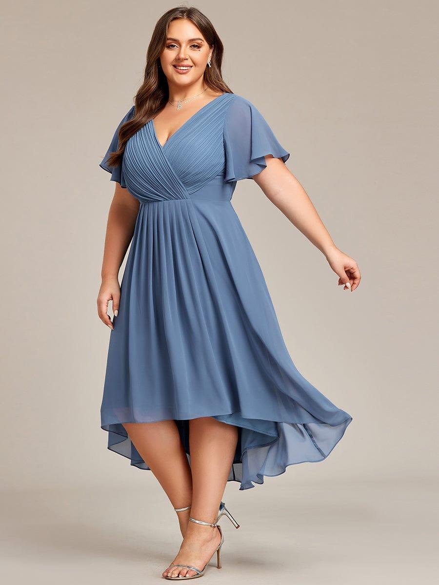 Zara – Plus Size V-Neck High-Low Chiffon Dress