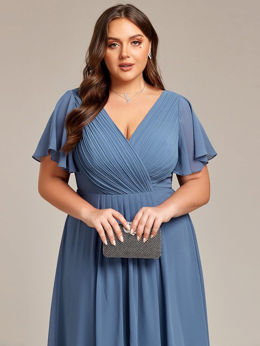 Zara – Plus Size V-Neck High-Low Chiffon Dress