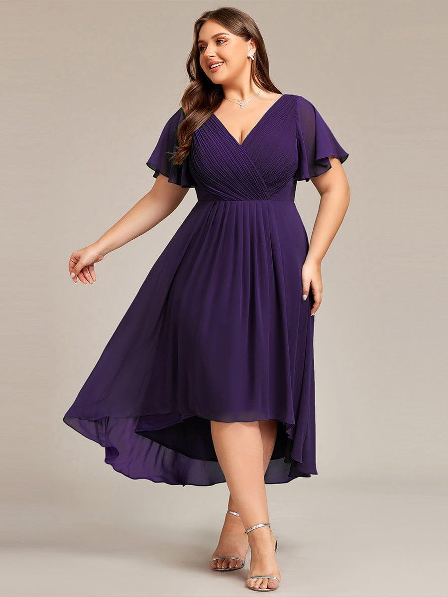 Zara – Plus Size V-Neck High-Low Chiffon Dress