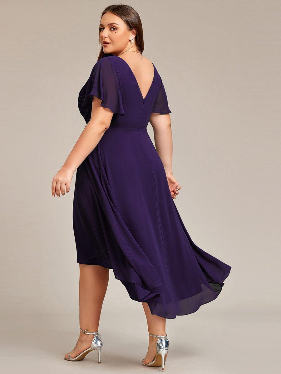 Zara – Plus Size V-Neck High-Low Chiffon Dress