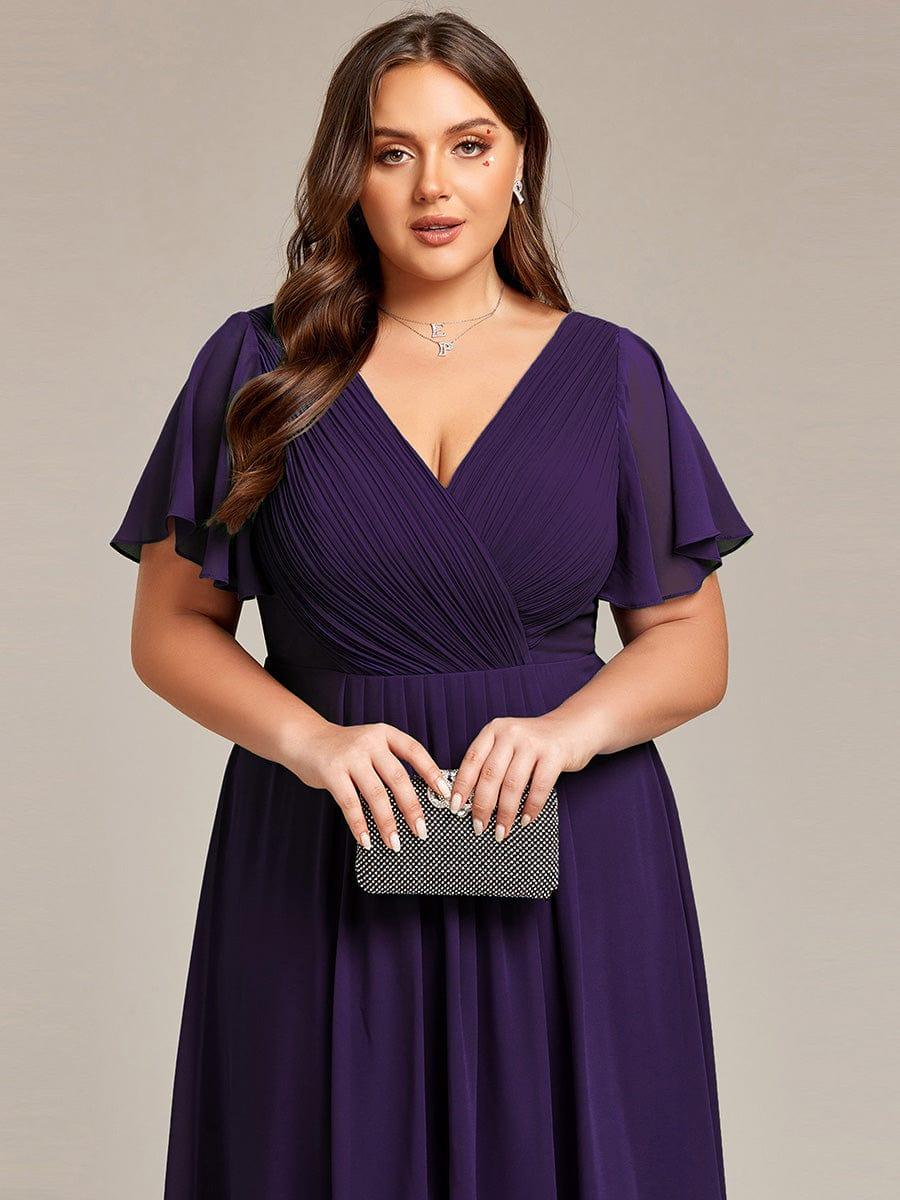 Zara – Plus Size V-Neck High-Low Chiffon Dress