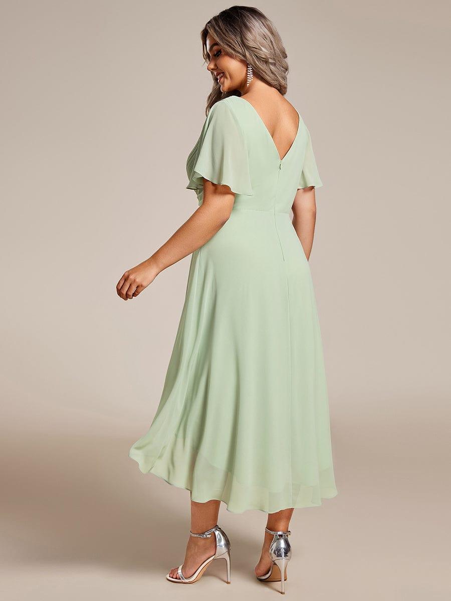Zara – Plus Size V-Neck High-Low Chiffon Dress