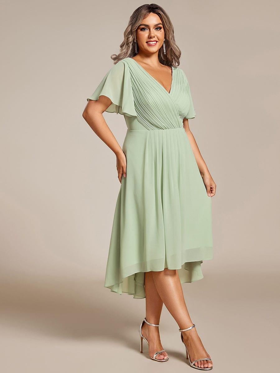 Zara – Plus Size V-Neck High-Low Chiffon Dress