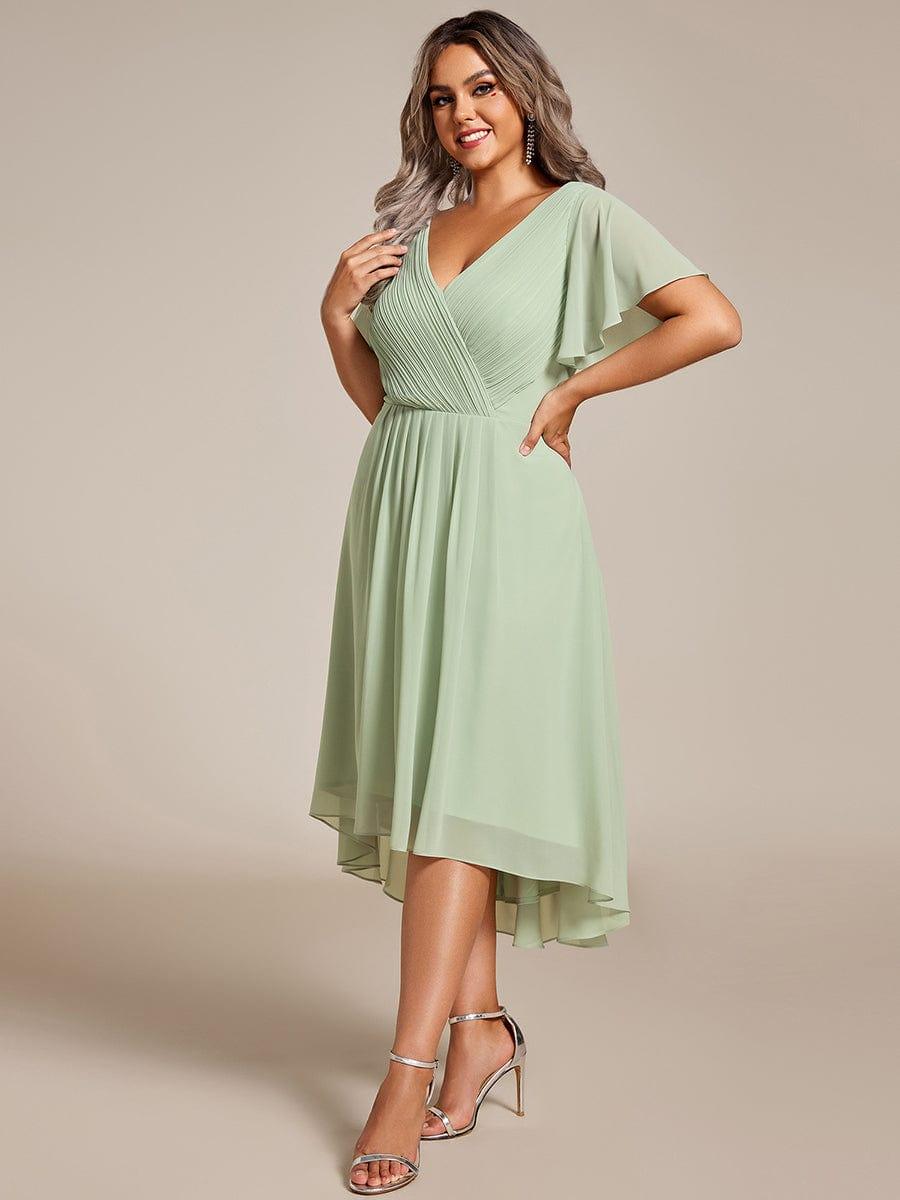Zara – Plus Size V-Neck High-Low Chiffon Dress