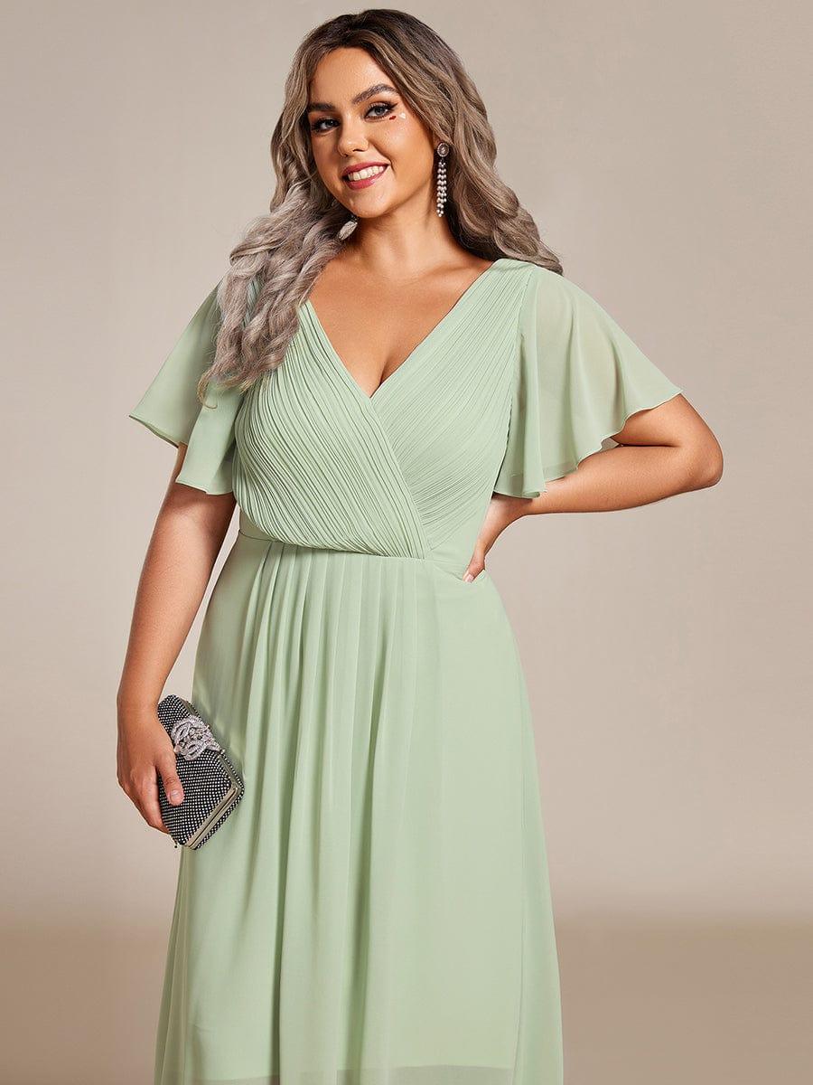 Zara – Plus Size V-Neck High-Low Chiffon Dress