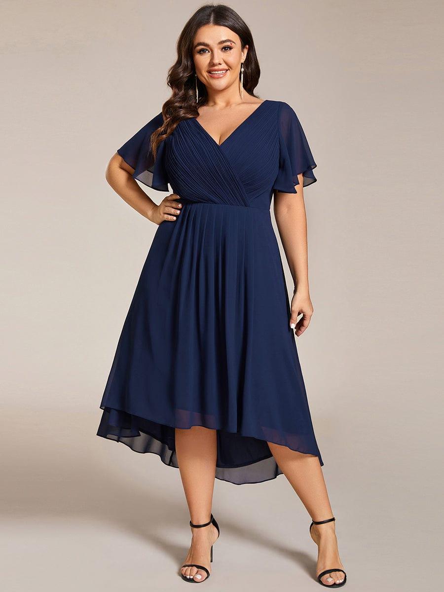 Zara – Plus Size V-Neck High-Low Chiffon Dress