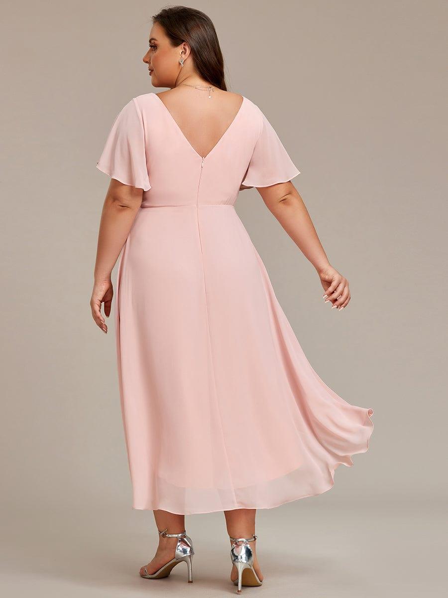 Zara – Plus Size V-Neck High-Low Chiffon Dress