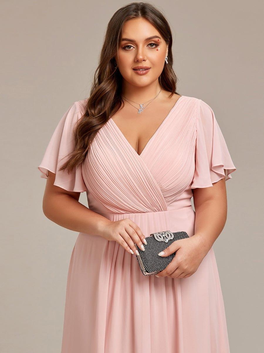 Zara – Plus Size V-Neck High-Low Chiffon Dress