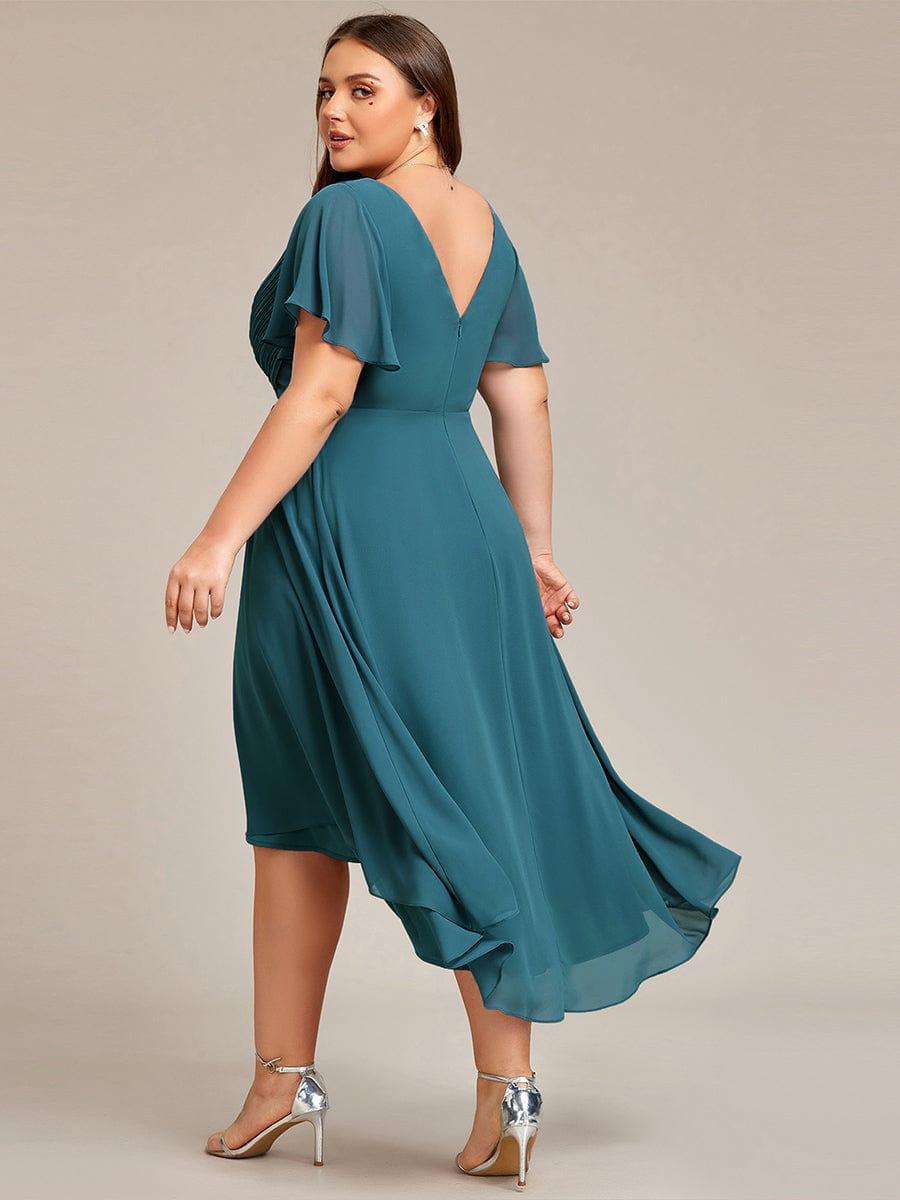 Zara – Plus Size V-Neck High-Low Chiffon Dress