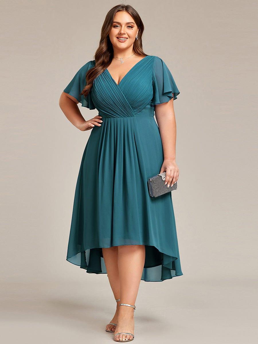 Zara – Plus Size V-Neck High-Low Chiffon Dress