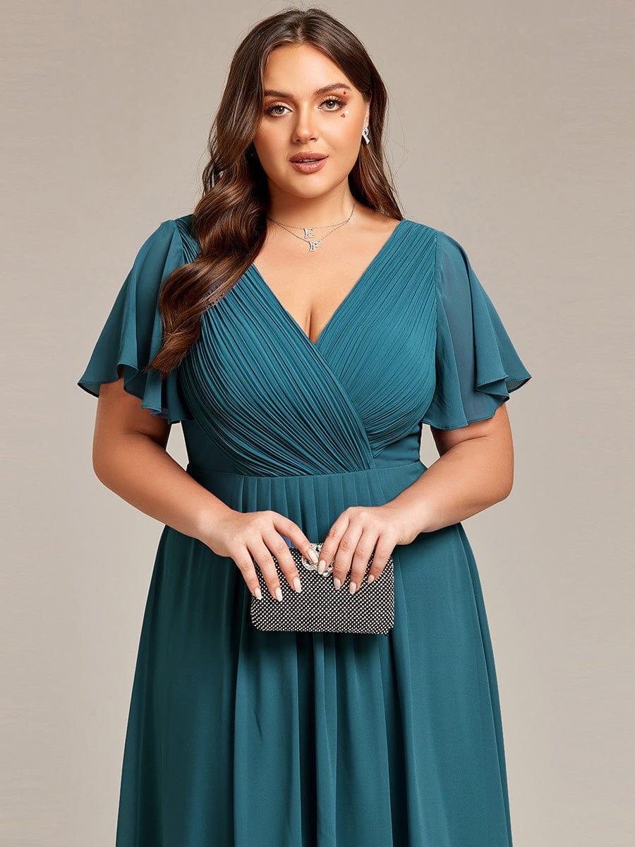 Zara – Plus Size V-Neck High-Low Chiffon Dress