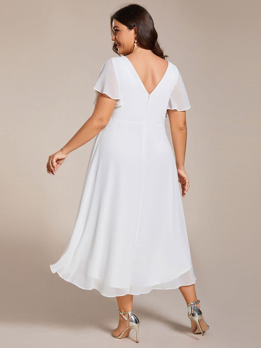 Zara – Plus Size V-Neck High-Low Chiffon Dress