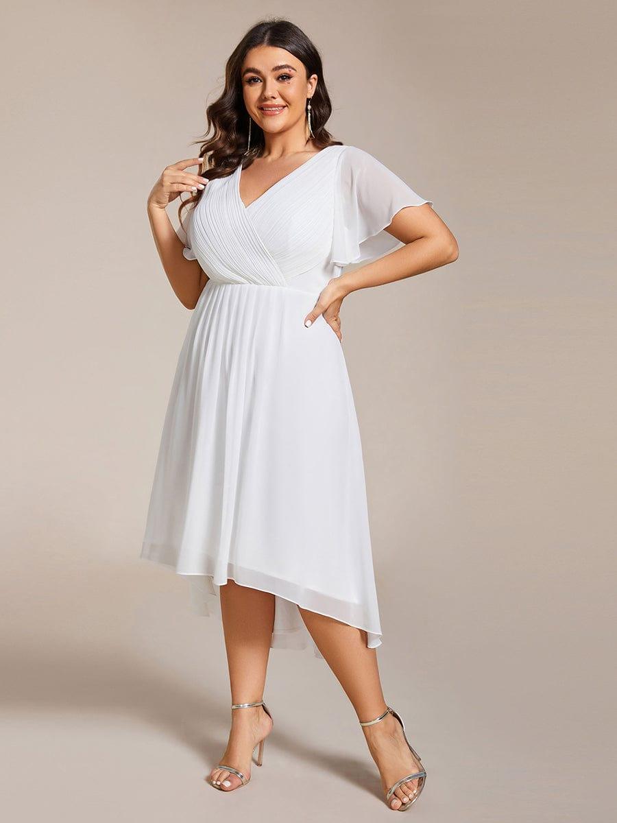 Zara – Plus Size V-Neck High-Low Chiffon Dress