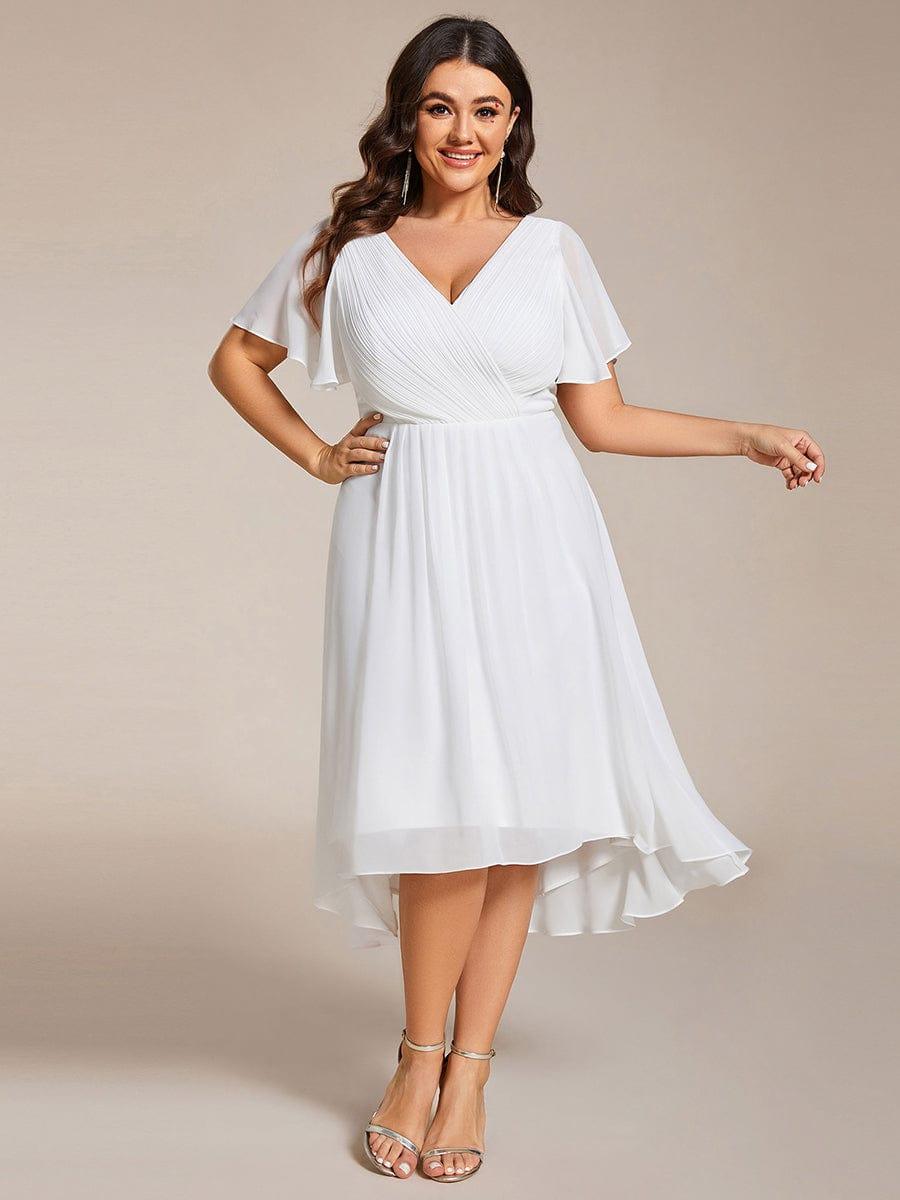 Zara – Plus Size V-Neck High-Low Chiffon Dress