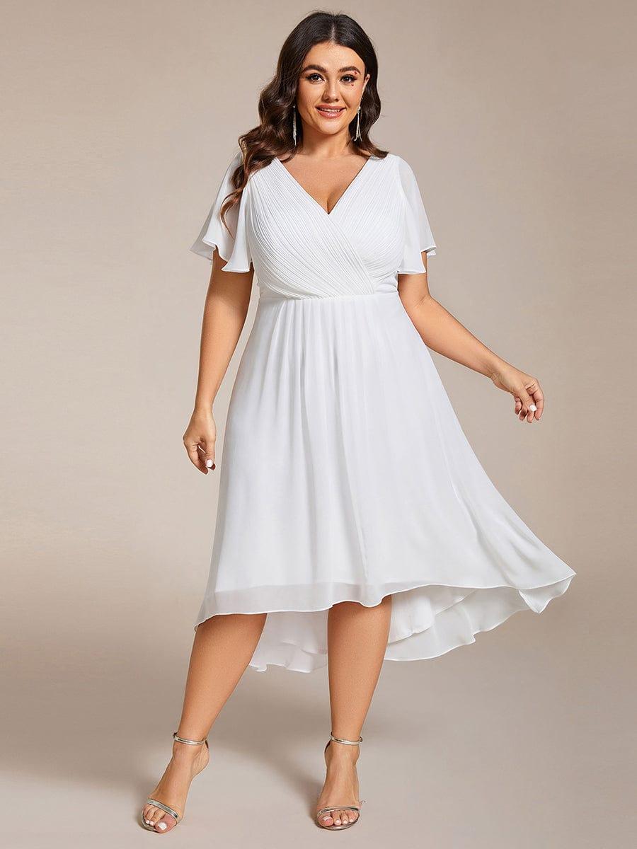 Zara – Plus Size V-Neck High-Low Chiffon Dress