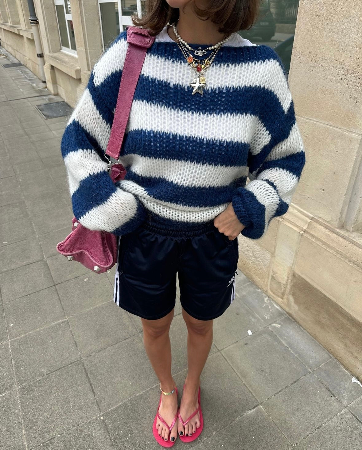 Celoren™ – Striped Off-Shoulder Sweater